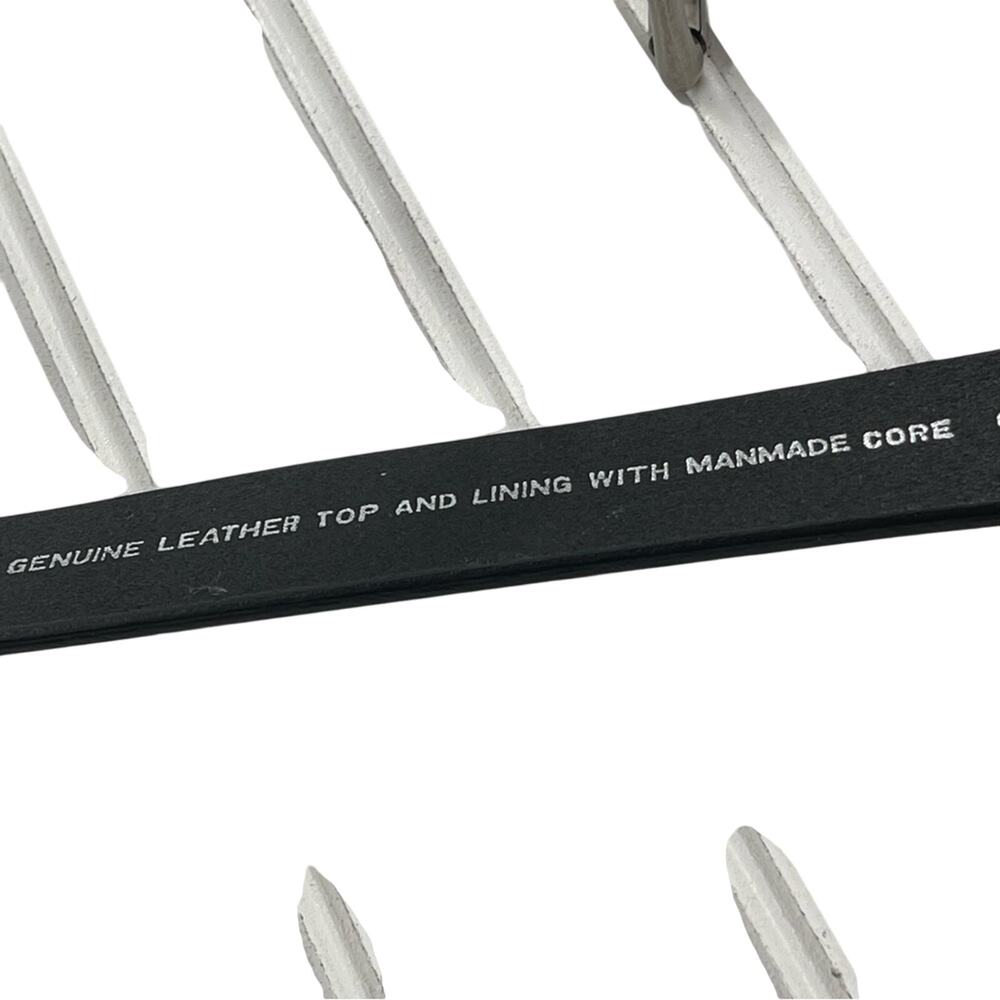 Wrangler Black Genuine Leather Western Style Plain Work Belt Size 46 - Picture 6 of 8